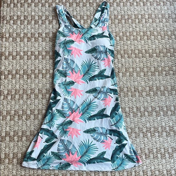 Kyodan Dresses & Skirts - Kyodan Multicolor Leaf Print Dress, Petite Small